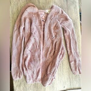 Pink Rose Purple Cardigan Sweater Size Small